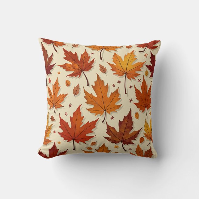 Cushion de almohada de hojas de otoño (Anverso)