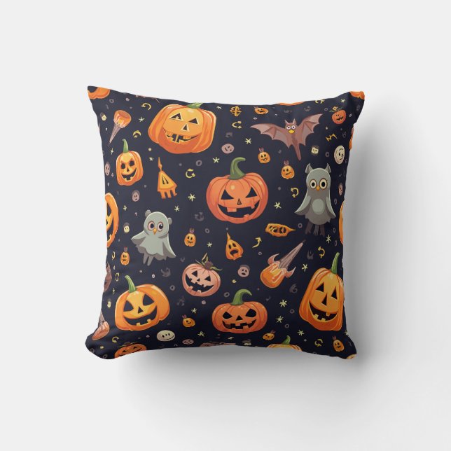 Cushiro de almohada fantasma de calabaza de Hallow (Anverso)
