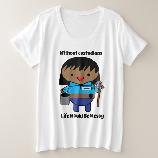 Custodio Janitor Black Woman Personaliza (Anverso del diseño)