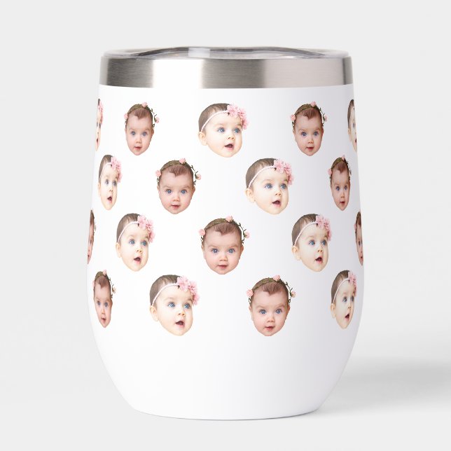 Custom 11 oz Funny Baby Kids Family Face 2 Photos (Trasero)