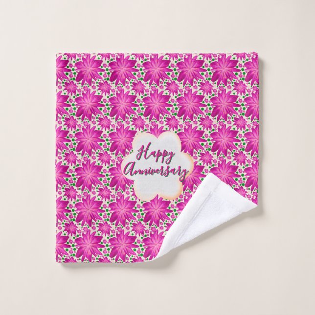 Custom and personalized pink floral  (Toallita)