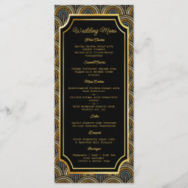Custom Art Deco Embroidered-Style Wedding Menu