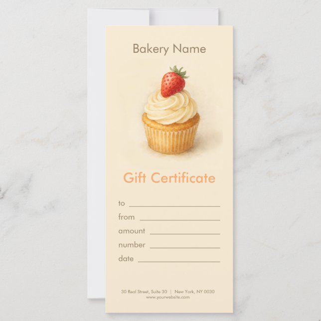 Custom Bakery Gift Certificate  (Anverso)