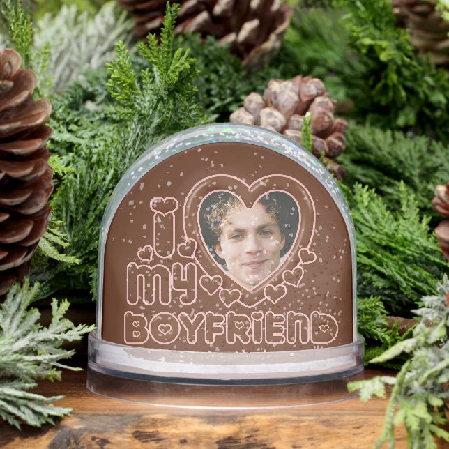 Custom Brown I Heart My Boyfriend Photo (Invierno)