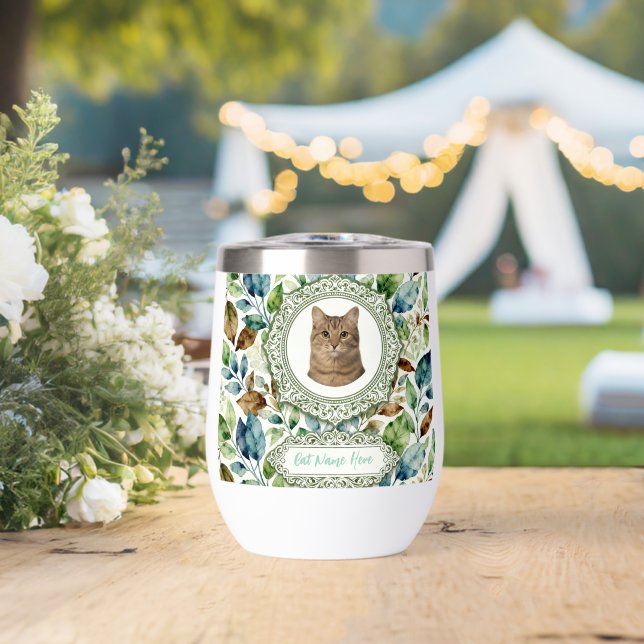 Custom Cat Photo & Name Tumbler (Boda (girada))
