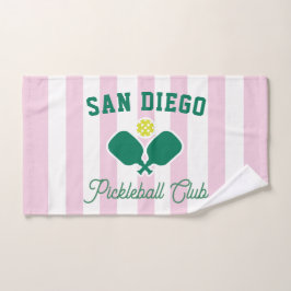 Custom City Pickleball Preppy Sports Hand Towel