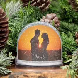 Custom couple photo text Snow Globe
