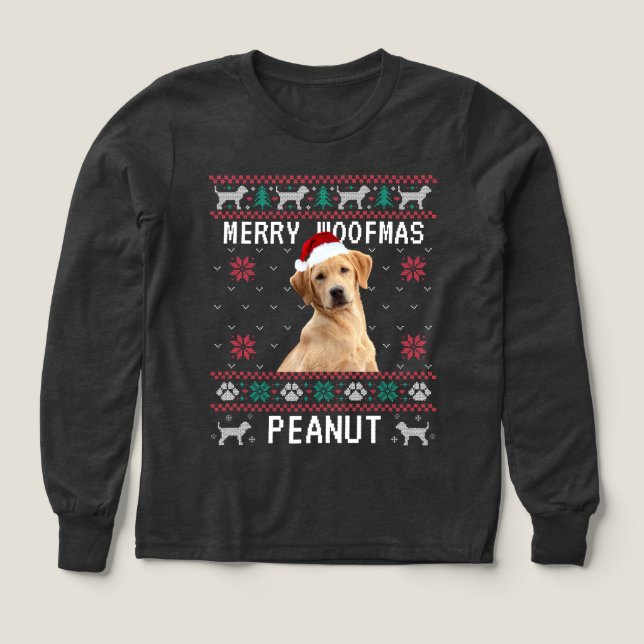 Custom Dog Ugly Christmas Sweatshirt with Photo (Diseño frontal)