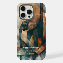 Custom : Elefante Abstracto Funda para iPhone 15 P