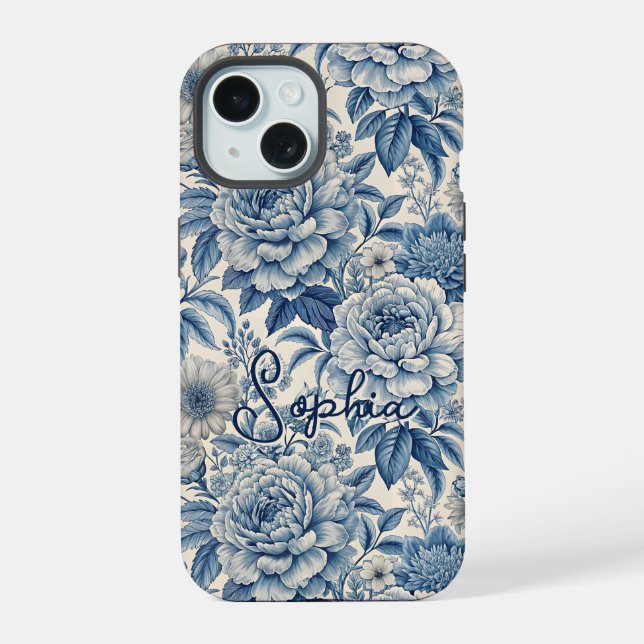 Custom Elegant Boho Chic Blue Blossom (Reverso )