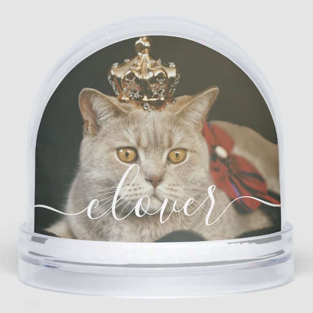 Custom Elegant Script Modern 2 Photo Pet Cat (Anverso)
