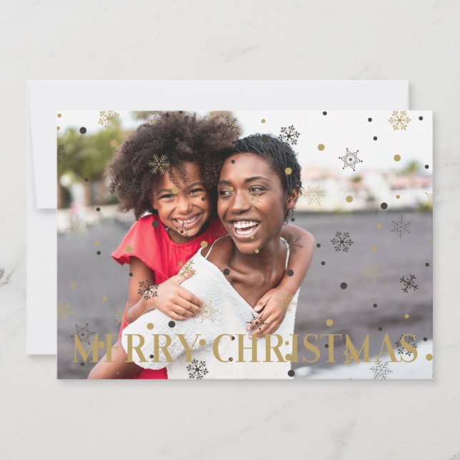 Custom Family Photo Merry Christmas Snowflakes (Anverso)
