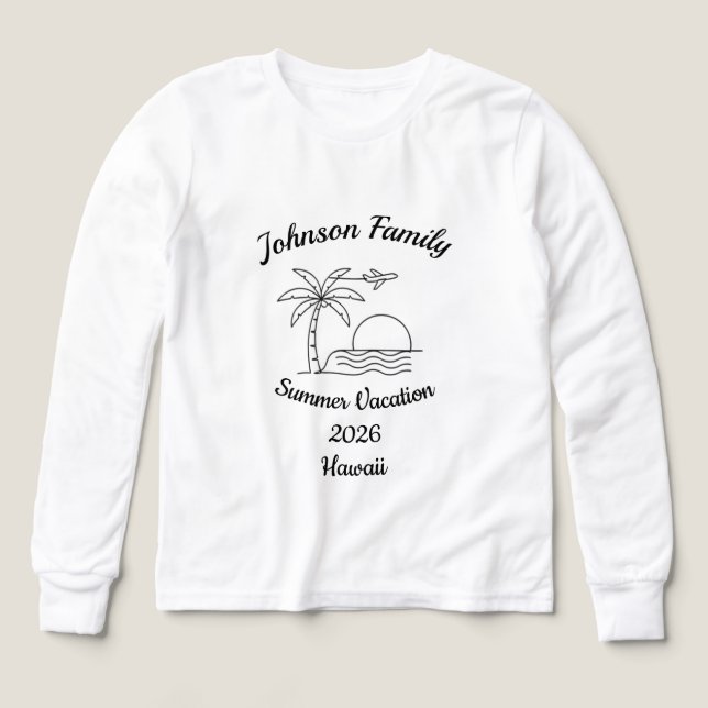 Custom Family Reunion Beach Summer Vacation White (Diseño frontal)