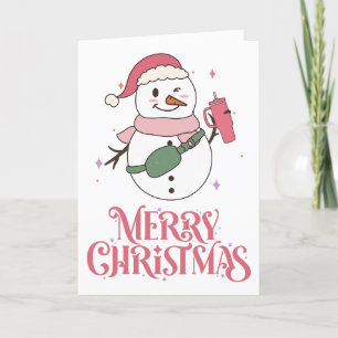 Custom Feliz Navidad Copo de Nieve Rosa Para Amigo