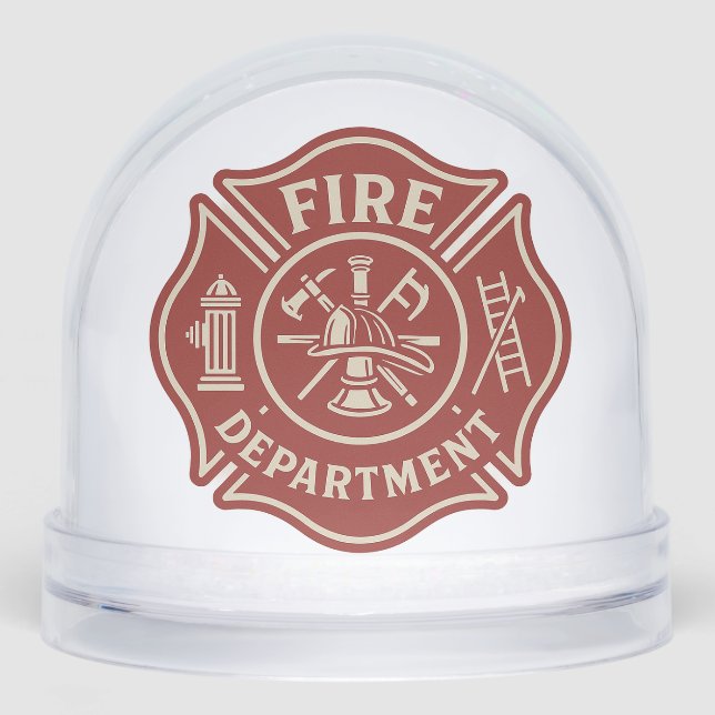 Custom Firefighter Snow Globe with Department Logo (Anverso)
