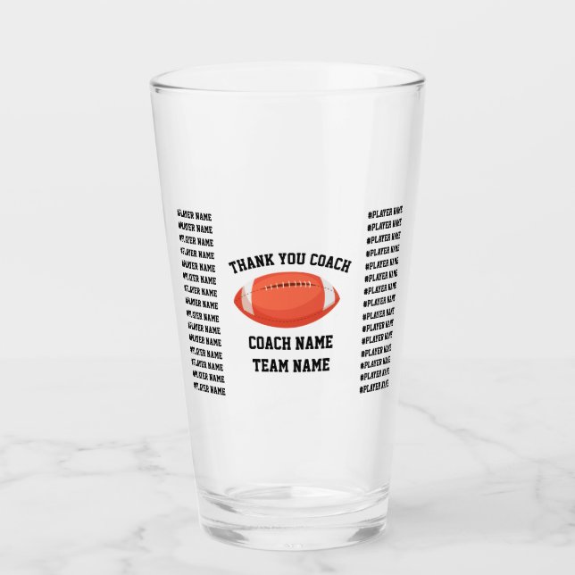 Custom Football Thank You Coach Team All Players (Anverso)