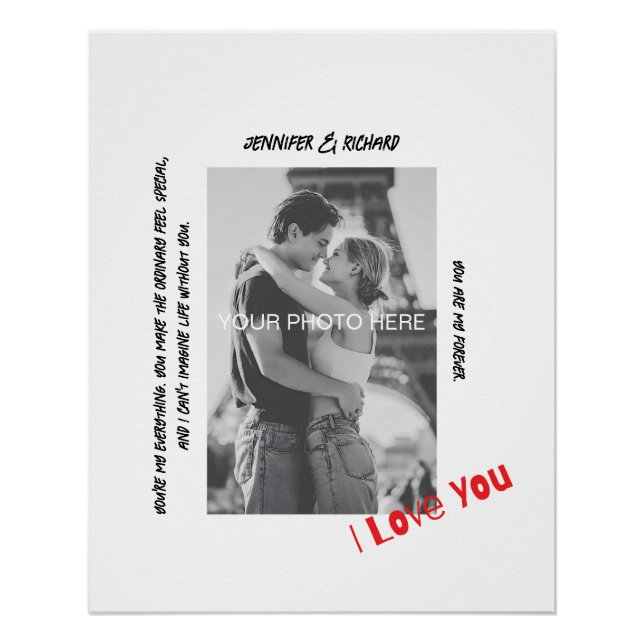 Custom Framed Couple Print Glossy Poster (Anverso)