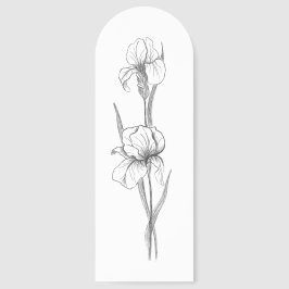 Custom Funeral Bookmark with Hand-Drawn Iris 