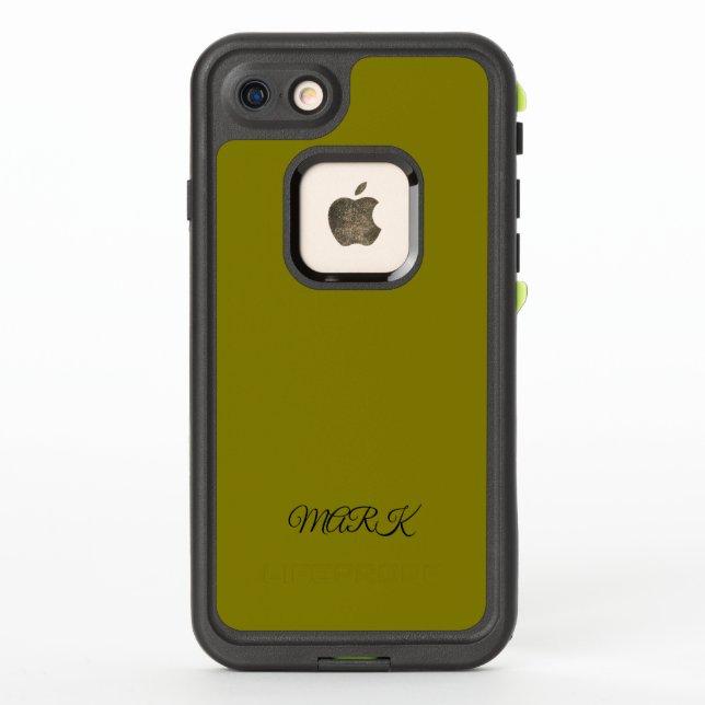 Custom Green-Yellow Phone Case with Personalized N (Reverso)