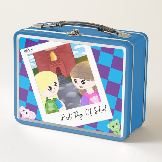 Custom Hand Drawn Back To School Designed Lunchbox (Anverso)