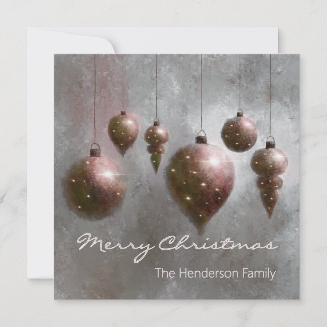 Custom Hanging Christmas Baubles Copper on Silver  (Anverso)