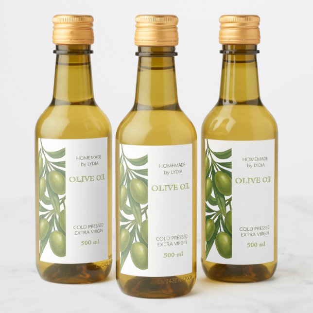 Custom Homemade Olive Oil Label (Botellas)