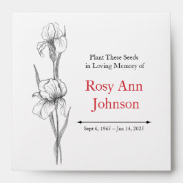 Custom Iris Memorial Seed Envelope