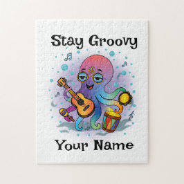 Custom Jigsaw Puzzle | Retro Octopus | Name & Text