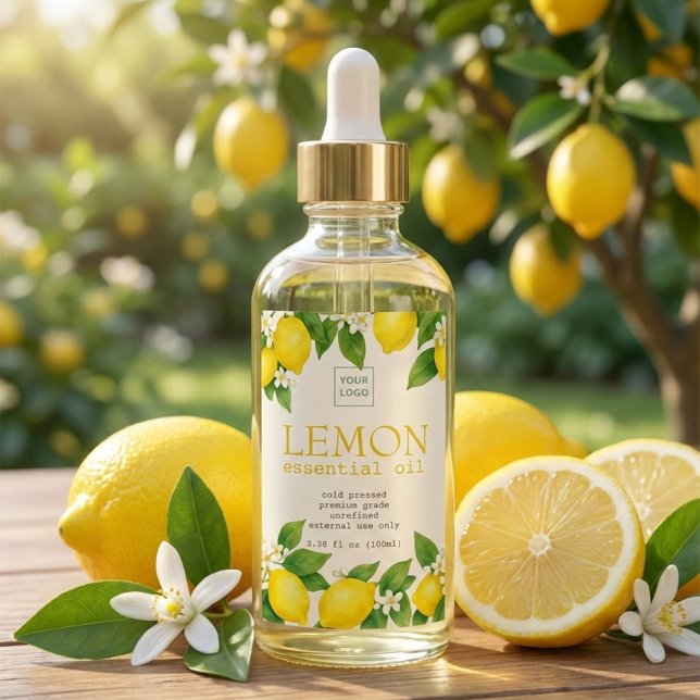 Custom Lemon Essential Oil Label (Subido por el creador)