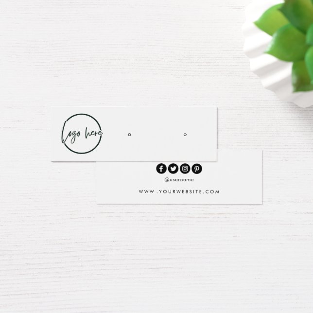 Custom logo social media stud earring display card (Escritorio)