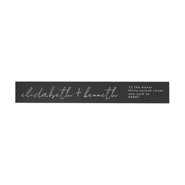custom modern script black white names wedding (Individual)