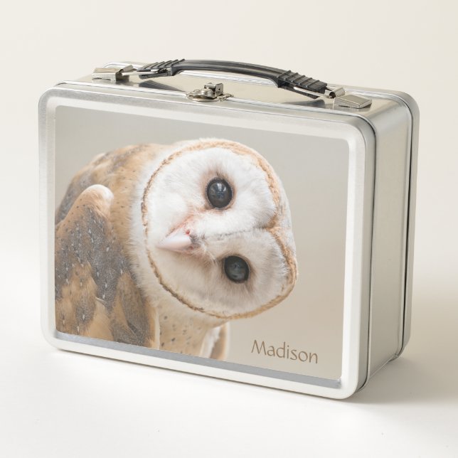 Custom Name Cute Barn Owl (Anverso)