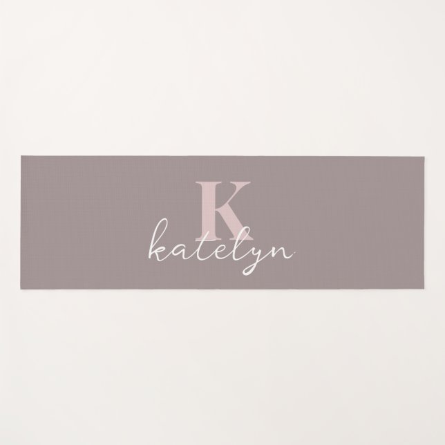 Custom Name Minimal Fitness Yoga Mat (Anverso (horizontal))