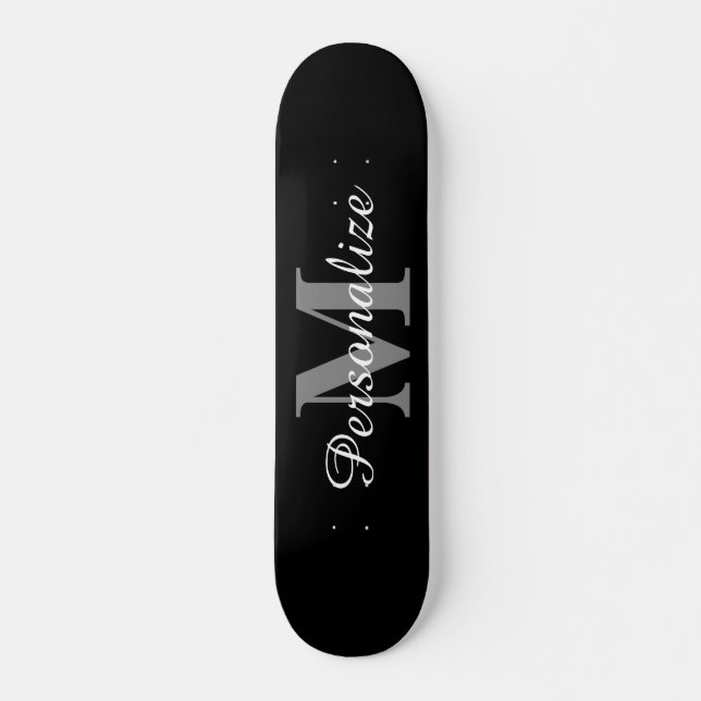 Custom name monogram elegant skateboard deck (Anverso )