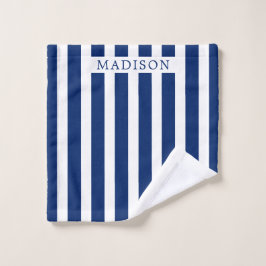 Custom Name Navy and White Striped Formal Stylish