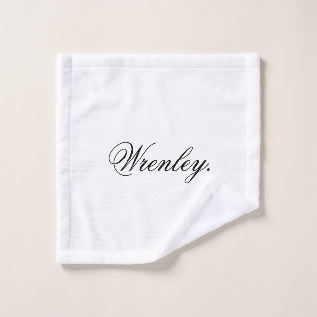 Custom Name Personalized Classic White (Toallita)