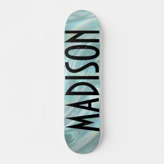 Custom Name Teal Opal Skateboard