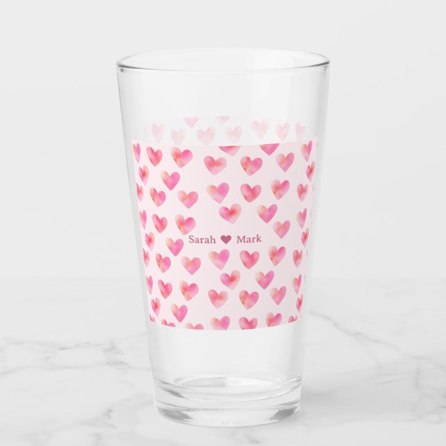 Custom Names Romantic Pink Love Design -  (Anverso)