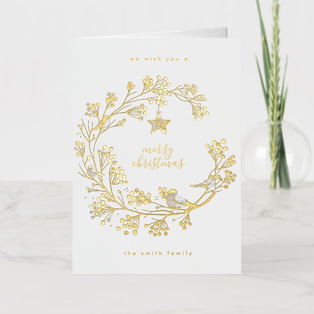 Custom Organic Christmas Wreath Holiday Folded (Anverso)