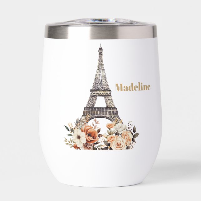 Custom Paris Eiffel Tower Beautiful Floral (Frente)