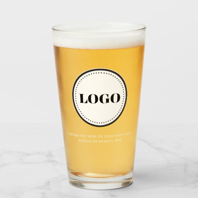 Custom Personalized Logo and Text Beer Glasses (Anverso (lleno))