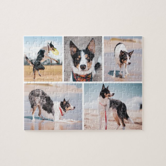 Custom Pet Dog Photo Collage Jigsaw Puzzle (Horizontal)