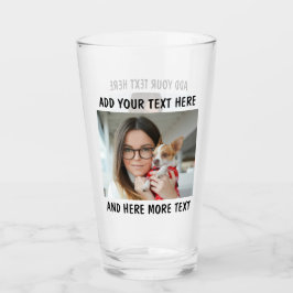 Custom Photo and Text Glass Cup