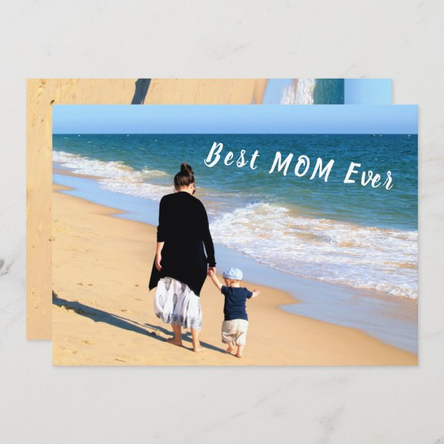 Custom Photo Card Best MOM Ever with Your Photos (Anverso / Reverso)
