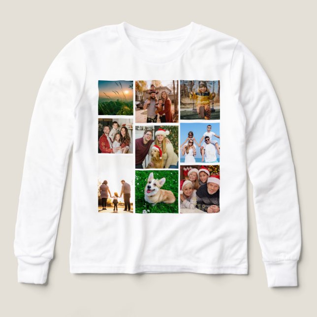 Custom Photo Collage Shirt, Custom 9 Photos   (Diseño frontal)