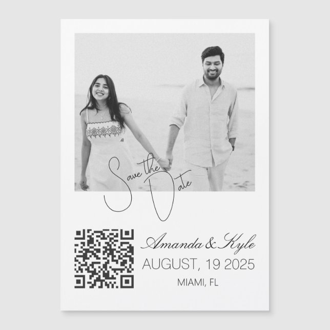 Custom Photo Fridge announcement Engagement magnet (Anverso)