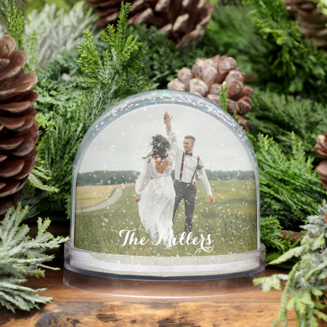 Custom Photo Snow Globe – Personalized Family Gift (Invierno)
