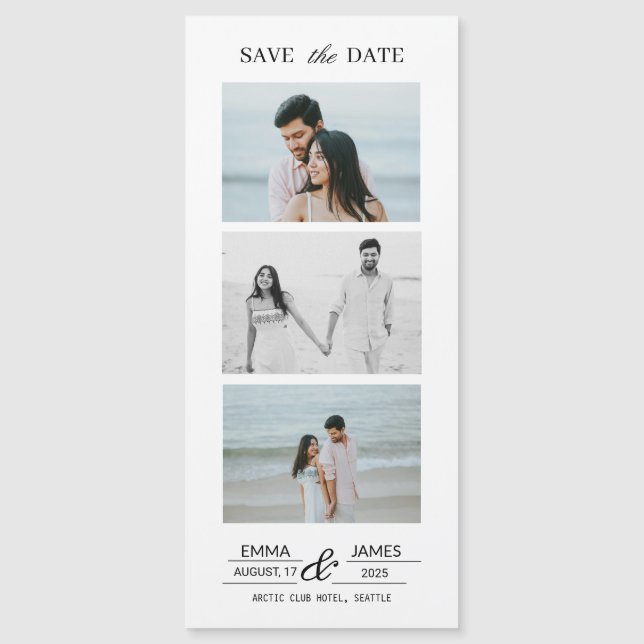 Custom Photo Wedding Save the Date magnet (Anverso)