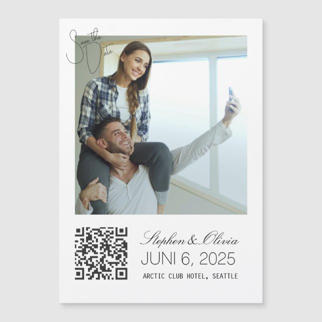 Custom Photo Wedding Save the Date magnet (Anverso)
