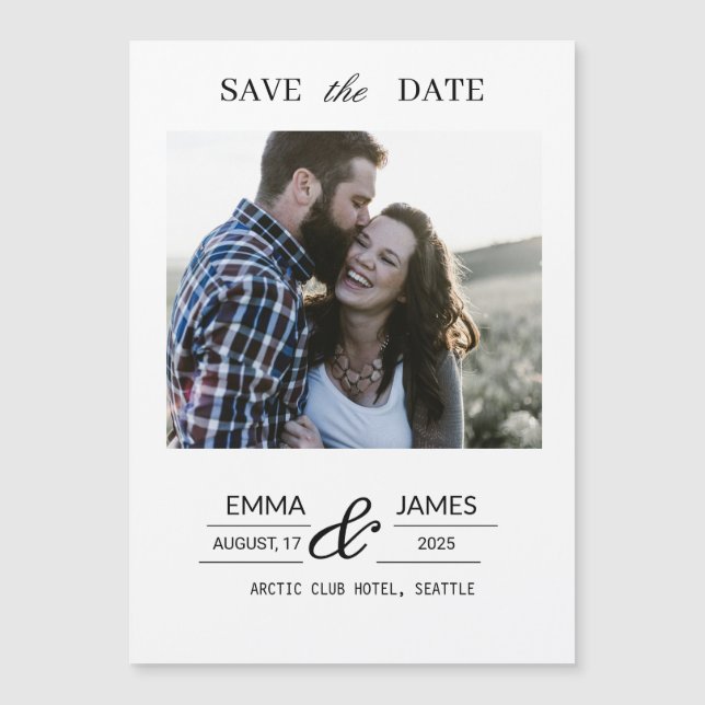 Custom Photo Wedding Save the Date magnet (Anverso)